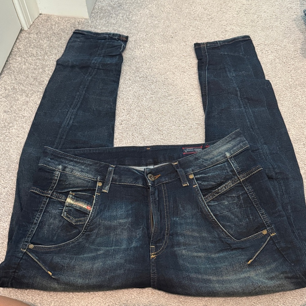 Diesel Women's Dark Blue Boyfriend Jeans